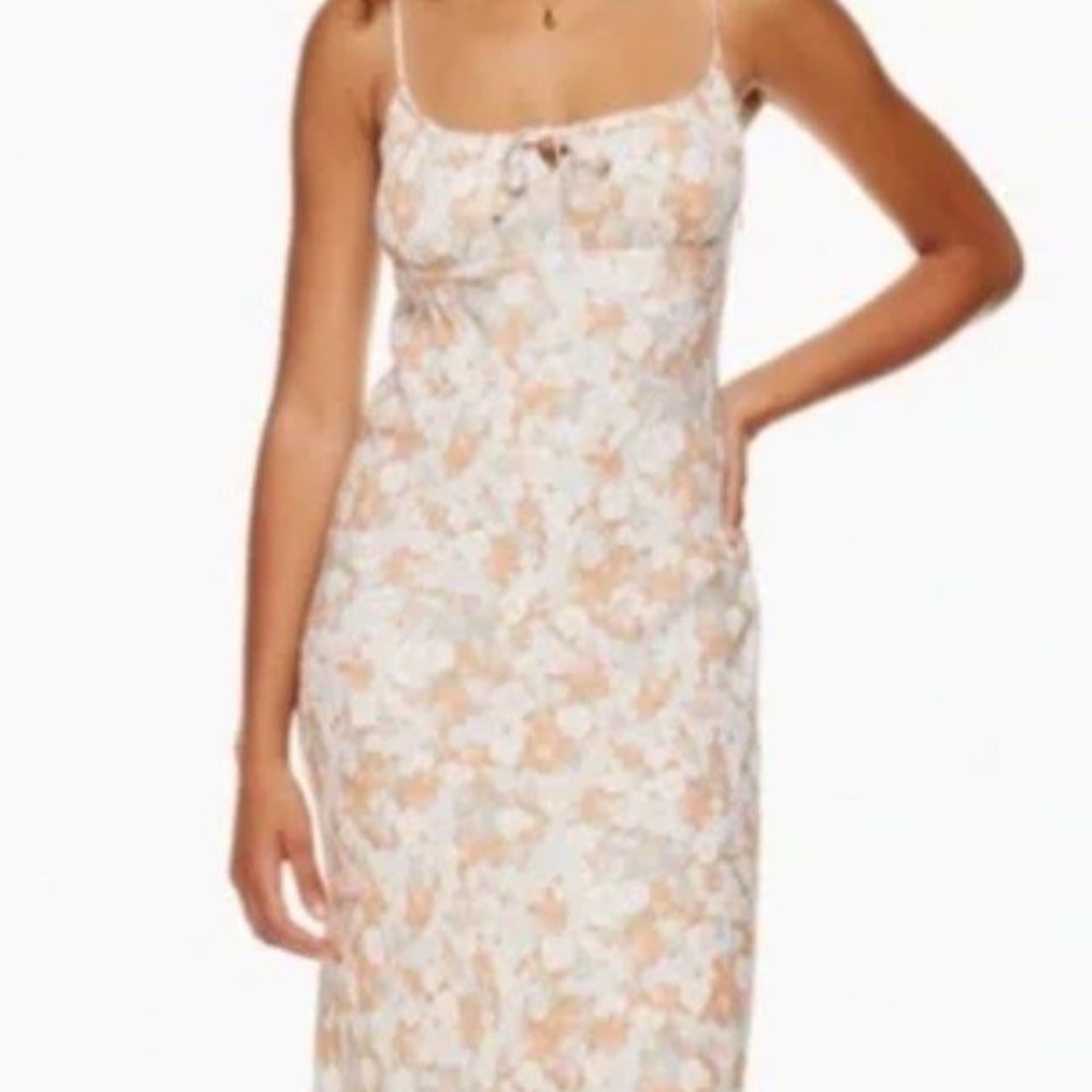 Aritzia Bellow Midi Dress - snowmelt and maplewood bleu - NWT sz 6